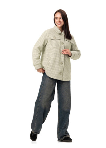 Фисташковое демисезонное Пальто-рубашка Эйда фисташковый (париж) Emass