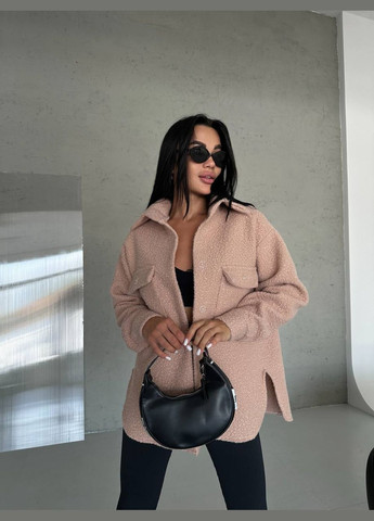 Пудровая спортивная, повседневный, кэжуал, джинсовая рубашка однотонная No Brand с длинным рукавом