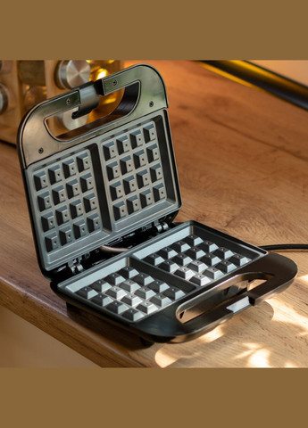 Вафельница с антипригарным покрытием, быстрым нагревом и квадратной формой вафель 750 Вт SK-08070 Sokany (353505356)