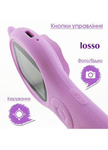 Дитячий цифровий мікроскоп з підсвічуванням і лупою бузковий Losso (367984484)