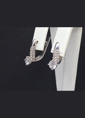 Срібні сережки з фіанітами. 25014р Лазурит (292735740)