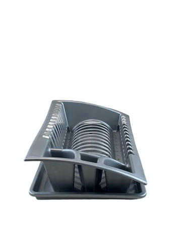 Сушка для посуду ММ Пласт пластикова сіра ММ21062 ММ-Пласт (315932553)