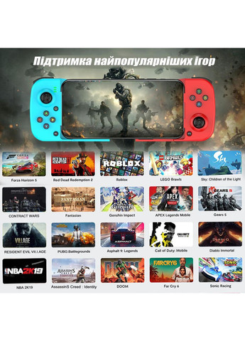 Bluetooth Джойстик для Телефону Геймпад для Смартфону Gamepad Бездротовий Ігровий Контролер для iOS андроїд, Білий Union (366664719)