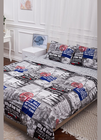 Комплект постільної білизни сімейний 143х210х2 наволочки 4х70х70 Бязь Gold Люкс (MS-820001240) Moon&Star New York (285717849)