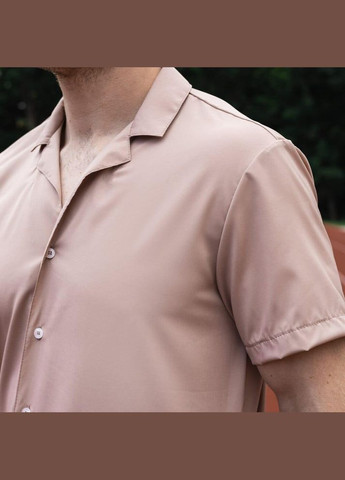 Стильна однотонна сорочка з відкладним коміром і коротким рукавом Vakko (282970128)