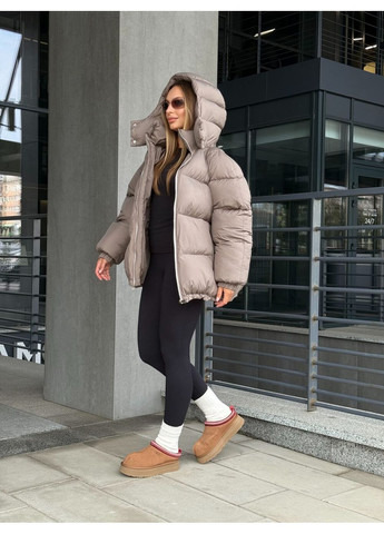 Сіро-бежевий зимній Пуховик MioRichi