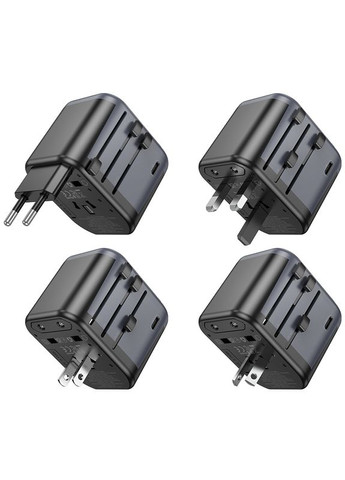 Мережевий зарядний пристрій 3-port(1C2A) universal conversion charger Black (6941991117152) Borofone BAC12 Leader (357474272)