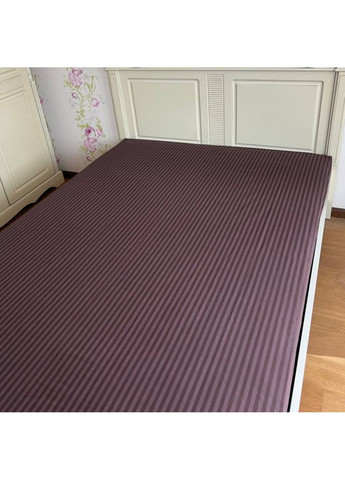 Простынь на резинке 140х200 шоколад Полоска Бязь Голд PR393 Ananasko (369152430)