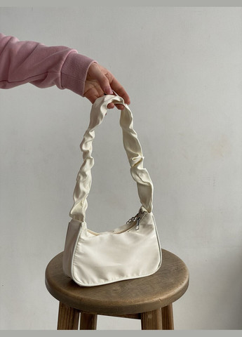 Женская сумка 6579 через плечо клатч на короткой ручке багет белая No Brand (292631190)
