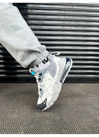 Сірі кросівки чоловічі nike air max 270 react silver x travis scott cactus jack найк аір макс 270 сірі демісезон No Brand