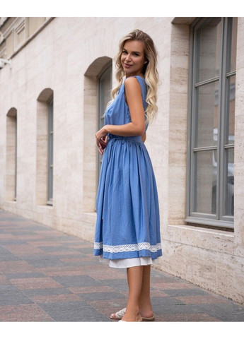 Блакитна повсякденний сукня issa pus 14751 блакитний ISSA PLUS