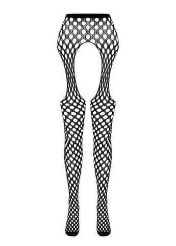 Еротичні колготки-бодістокінг ECO S003 black, з доступом, імітація підв’язок Passion (297573377)