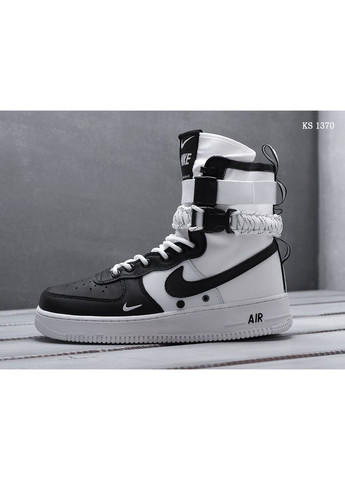 Черные демисезонные кроссовки мужские nike sf air force 1 white and black найк No Brand