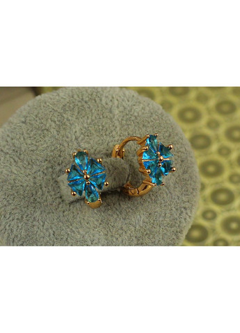 Серьги василька с голубым камнем 1,3 см золотистые love-shopping Xuping Jewelry (354657856)