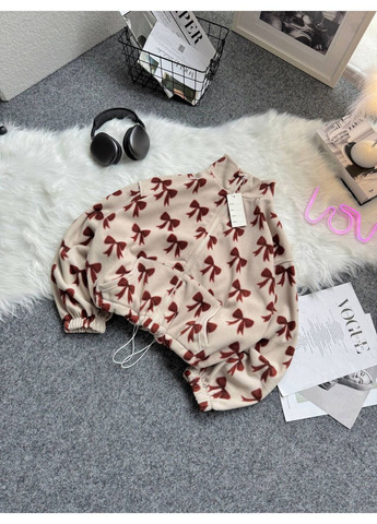 Флисовая женская кофта с бантиками. No Brand (370300545)
