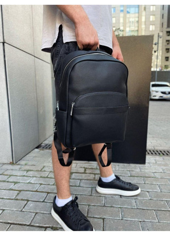Мужской городской кожаный рюкзак 28х39х15, сумка наплечная для работы и путешествий 60320 черная Tiding Bag (369155180)