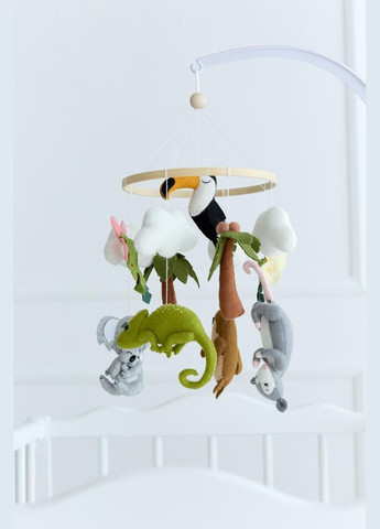 Дитячий мобіль на ліжечко для немовлят WoollyFox "Джунглі" No Brand (342758026)