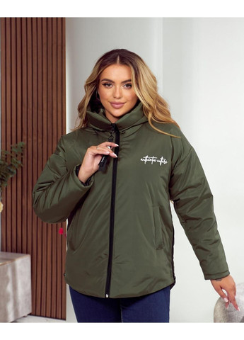 Оливкова (хакі) демісезонна жіноча куртка для прохолодної осені No Brand