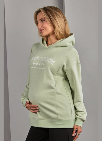 Стильне оливкове худі для вагітних і годуючих із трикотажу тринитка Юла мама (302648585)