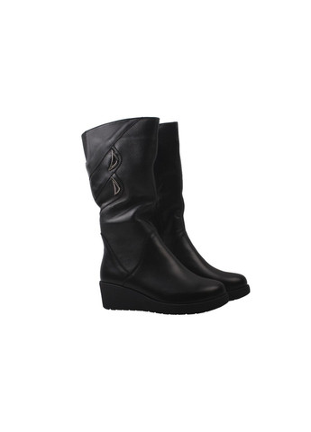 сапоги женские натуральная кожа, цвет черный SAVIO