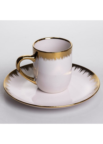 Столовий набір посуду тарілок і чашок 24 предмети на 6 персон «Смарагд» порцеляновий MD-16 Yiwu (371734940)