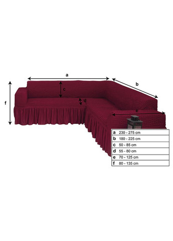 Чохол універсальний на кутовий диван без оборки 08-229 (натяжний) Графітовий Venera (268547800)