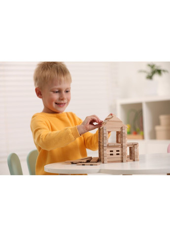 Деревянный конструктор Домик с верандой, 102 детали () Igroteco 900255 (370832223)