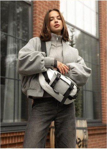 Спортивная сумка на пояс через плечо женская из экокожи большая Белый 35055 Sambag (335007990)