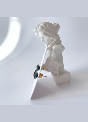 Сережки позолота Xuping Гвоздики квіти чорні Золото 9 мм S15086 Xuping Jewelry (328943393)