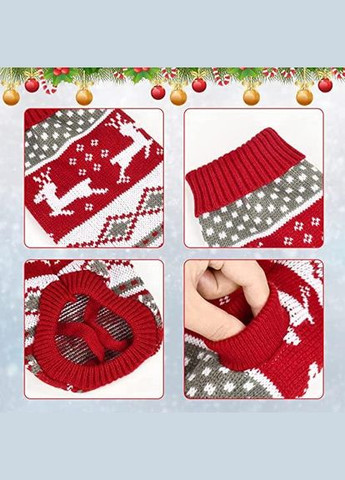 В'язаний акриловий светр для котів Pet Style "Червоний олень" 2XL No Brand - (323232390)