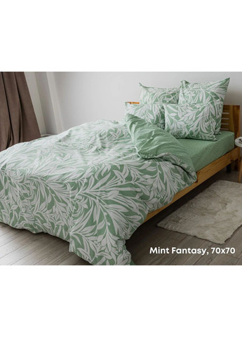 Євро комплект постільної білизни Бязь з наволочками 70*70 см, 115 гр/м2 Mint Fantasy М'ятний (19780200215) ТЕП (366091890)