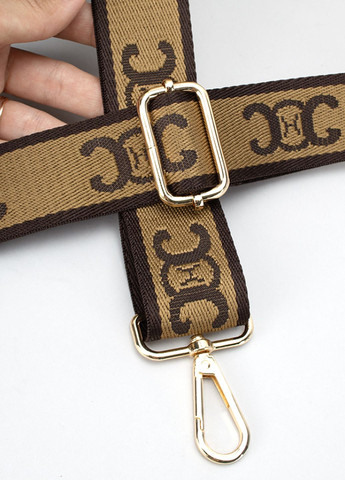 Ремень для сумки текстильный 38 мм 1316 gold с карабинами темно-коричневый HandyCover (294051511)