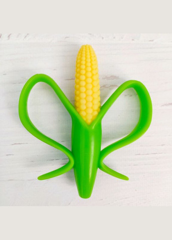 Прорізувач-щітка для зубів силіконовий Кукурудза Жовто-зелена LELUNO (305686029)