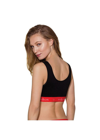 Чёрный спортивный топ на широких бретелях ps003 top, black - cherrylove Passion