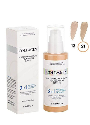 Увлажняющий тональный крем с коллагеном Collagen 3 in 1 Whitening Moisture Foundation SPF15 (8809474497079) ENOUGH (349754243)