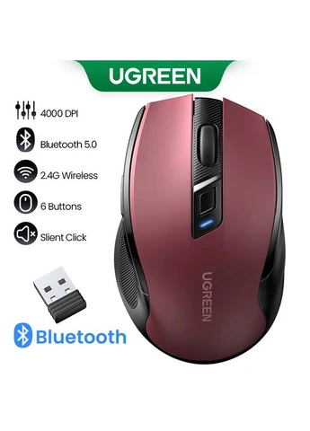 Маніпулятор миша бездротова MU006 Ergonomic Wireless Mouse Червоний Ugreen (400430016)