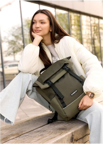 Жіночий рюкзак з кишенями та відділенням під ноутбук Хакі (10210291339) Sambag (361244690)