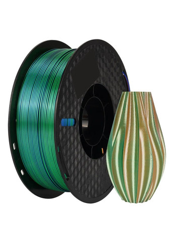 PLA Філамент ПЛА пластик для 3Д друку Blue Green Orange SILK PLA TRICOLOR KINGROON 1KG China (339042689)