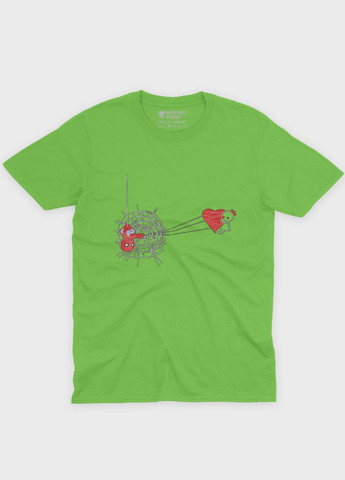 Салатова демісезонна футболка для хлопчика з принтом супергероя - людина-павук (ts001-1-kiw-006-014-005-b) Modno