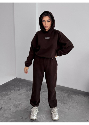 Жіночий комфортний трикотажний костюм з худі та штанами No Brand (371813838)