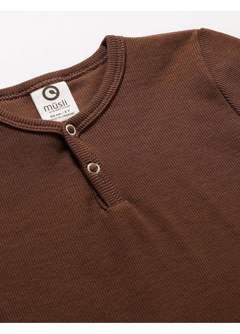 Коричневый демисезонный повседневный лонгслив Green Cotton однотонный