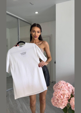 Футболка Жіноча Принт: partners in wine Бавовна Білий 42-46 JUGO Atelier № 041 - (294945093)