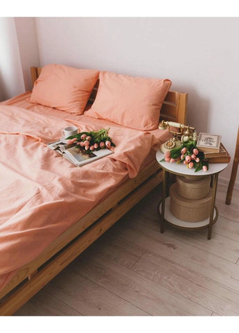 Постельное белье двуспальное Home Вареный хлопок 20505 180х215 см персиковое DUSHKA (327790664)