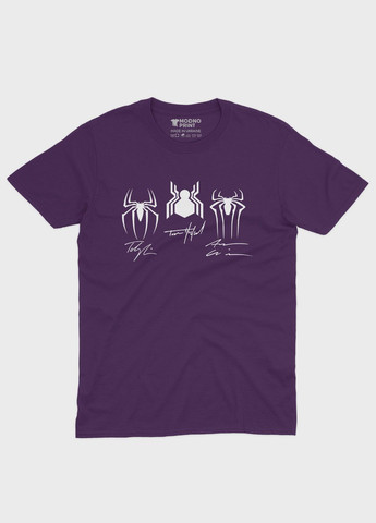 Фіолетова демісезонна футболка для хлопчика з принтом супергероя - людина-павук (ts001-1-dby-006-014-098-b) Modno