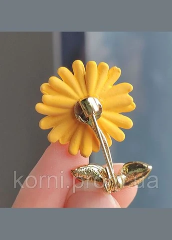 Жіноча золотиста брошка Соняшник із кристалами помаранчевий (AN)32224 Fashion Jewelry (334349409)