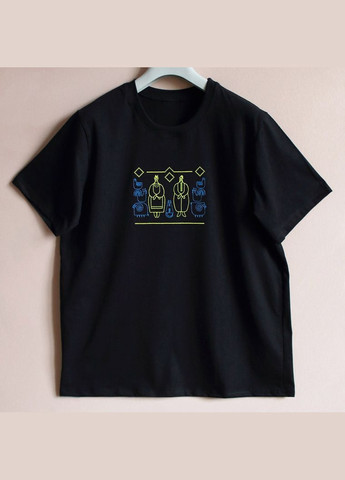 Черная мужская футболка с авторской вышивкой газды Ladan