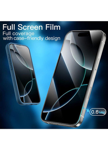 Захисне скло для iPhone 16 Pro 3 шт + рамка для легкої установки комбінований JeTech (361440609)