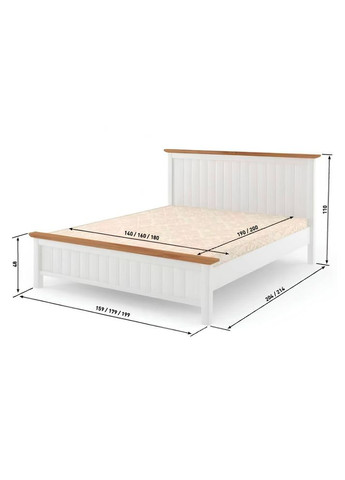 Двоспальне дерев'яне ліжко Вірджинія 160х190 см (MBG-3182) Mebigrand (368282900)