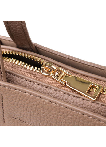 Стильна сумка жіноча з натуральної шкіри у формі трапеції 22918 Бежевий Vintage (361679971)