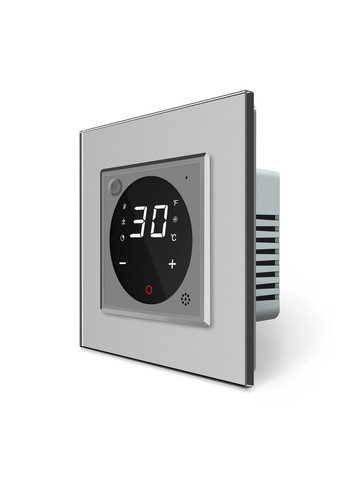 Комплект керування водяною теплою підлогою сірий скло (VL-C7FCQ1-D88H3142-2IP) Livolo (371777274)